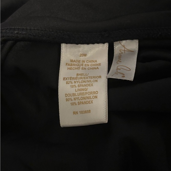 Anne Cole Swim Suit Womens 20w Black One Piece Flowy Ruche Beach Vacation Pool - Picture 6 of 6